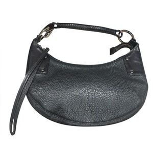 GUCCI Black Leather Small Crescent Moon Hobo Shoulder Bag